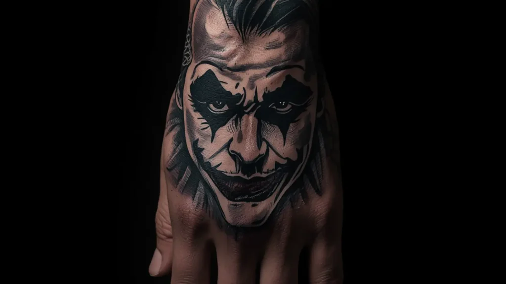 joker hand tattoo