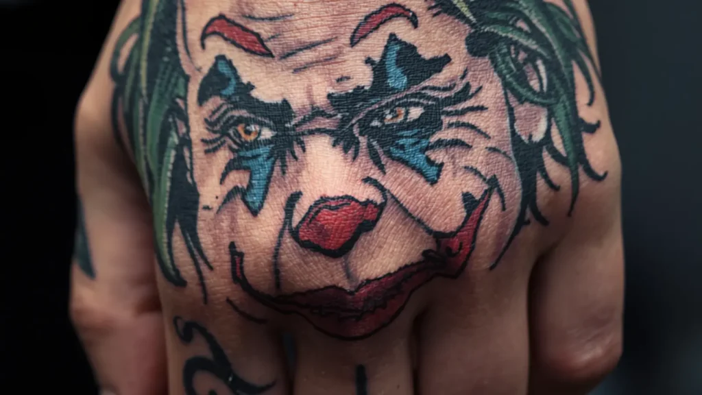 joker hand tattoo